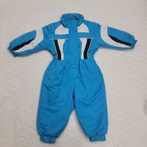 Sportcaster Toddler Boy Blue One Piece Snowsuit Insulated Fleece Lined Size 18M